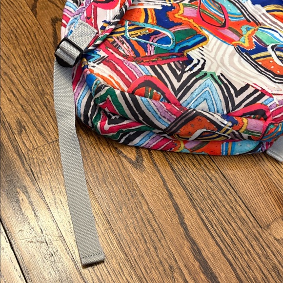 Kipling Multicolor Abstract Pattern Backpack with Pink Logo - Picture 6 of 7